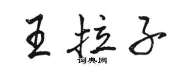 駱恆光王拉子行書個性簽名怎么寫