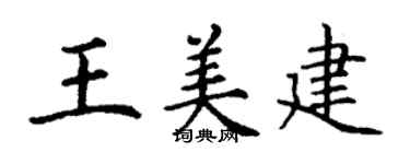 丁謙王美建楷書個性簽名怎么寫