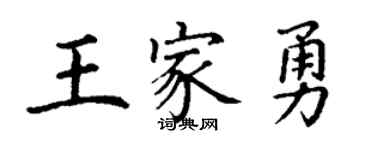 丁謙王家勇楷書個性簽名怎么寫