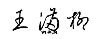 梁錦英王滿柳草書個性簽名怎么寫