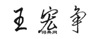 駱恆光王宏爭行書個性簽名怎么寫