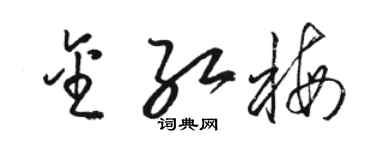 駱恆光金紅梅草書個性簽名怎么寫