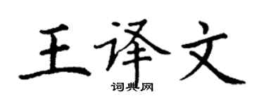 丁謙王譯文楷書個性簽名怎么寫