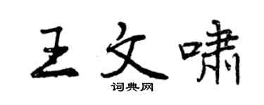 曾慶福王文嘯行書個性簽名怎么寫