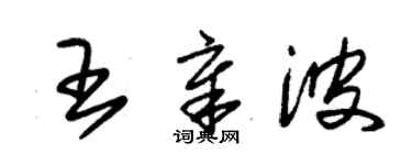 朱錫榮王章波草書個性簽名怎么寫