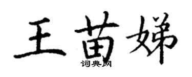 丁謙王苗娣楷書個性簽名怎么寫