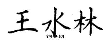 丁謙王水林楷書個性簽名怎么寫