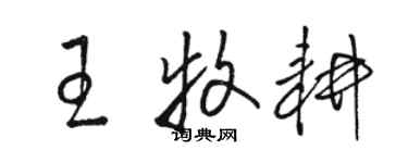 駱恆光王牧耕草書個性簽名怎么寫