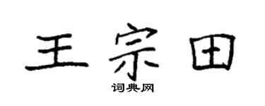 袁強王宗田楷書個性簽名怎么寫