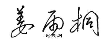 駱恆光姜雨桐草書個性簽名怎么寫