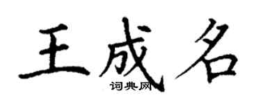 丁謙王成名楷書個性簽名怎么寫