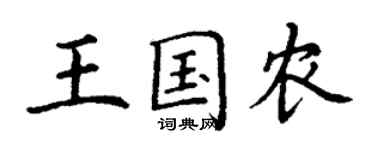 丁謙王國農楷書個性簽名怎么寫