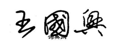 朱錫榮王國興草書個性簽名怎么寫