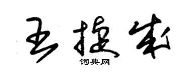 朱錫榮王捷成草書個性簽名怎么寫