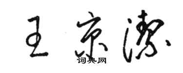 駱恆光王京潔草書個性簽名怎么寫