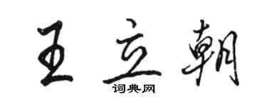 駱恆光王立朝行書個性簽名怎么寫