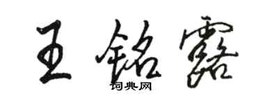 駱恆光王銘露行書個性簽名怎么寫