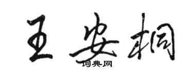 駱恆光王安桐行書個性簽名怎么寫