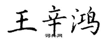 丁謙王辛鴻楷書個性簽名怎么寫