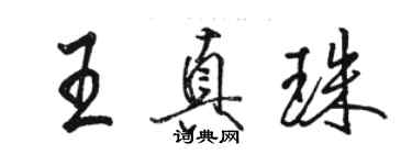 駱恆光王真珠行書個性簽名怎么寫