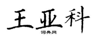 丁謙王亞科楷書個性簽名怎么寫