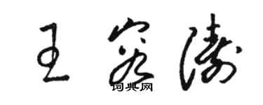 駱恆光王容濤草書個性簽名怎么寫