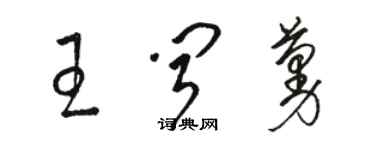 駱恆光王聞蔓草書個性簽名怎么寫