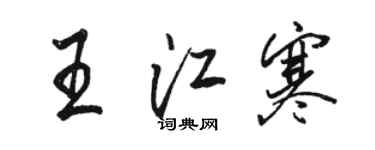 駱恆光王江寒行書個性簽名怎么寫