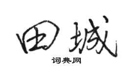 駱恆光田城行書個性簽名怎么寫