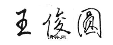 駱恆光王俊圓行書個性簽名怎么寫