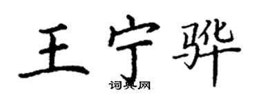 丁謙王寧驊楷書個性簽名怎么寫