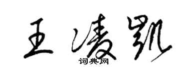 梁錦英王凌凱草書個性簽名怎么寫