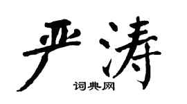 翁闓運嚴濤楷書個性簽名怎么寫