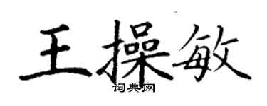 丁謙王操敏楷書個性簽名怎么寫