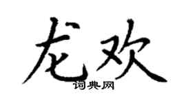 丁謙龍歡楷書個性簽名怎么寫