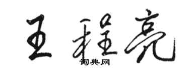 駱恆光王程亮行書個性簽名怎么寫