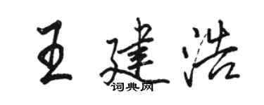 駱恆光王建浩行書個性簽名怎么寫