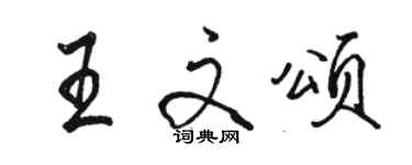 駱恆光王文頌行書個性簽名怎么寫