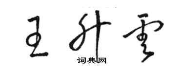 駱恆光王升雲草書個性簽名怎么寫