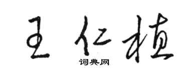 駱恆光王仁植草書個性簽名怎么寫