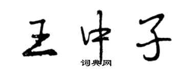 曾慶福王中子行書個性簽名怎么寫