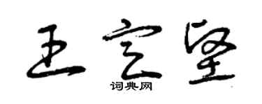 曾慶福王定堅草書個性簽名怎么寫