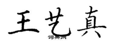 丁謙王藝真楷書個性簽名怎么寫