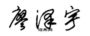 朱錫榮廖澤宇草書個性簽名怎么寫