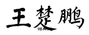 翁闓運王楚鵬楷書個性簽名怎么寫