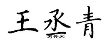 丁謙王丞青楷書個性簽名怎么寫
