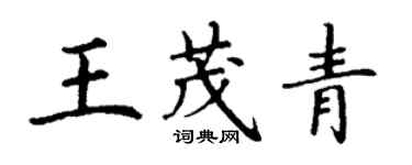 丁謙王茂青楷書個性簽名怎么寫