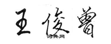 駱恆光王俊曾行書個性簽名怎么寫