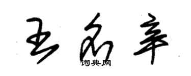 朱錫榮王名辛草書個性簽名怎么寫