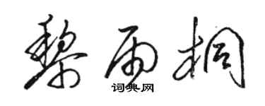 駱恆光黎雨桐草書個性簽名怎么寫